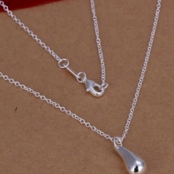 925 Sterling Silver Waterdrop Jewelry Set Bracelet Necklace Earrings and Ring - Picture 8 of 16